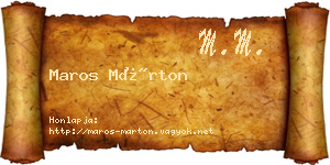 Maros Márton névjegykártya