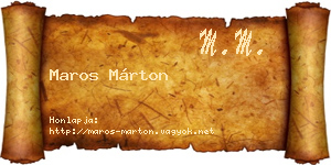Maros Márton névjegykártya