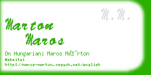 marton maros business card